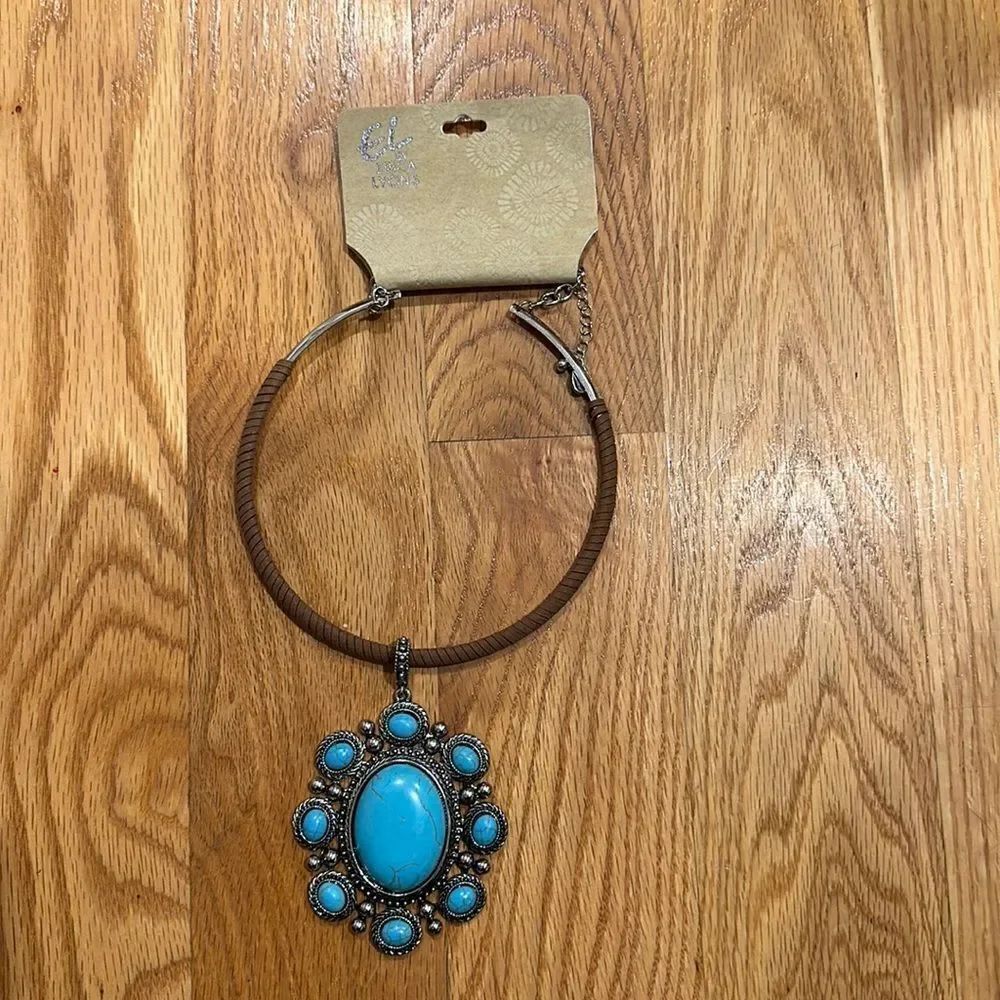 Erica Lyons Large Turquoise Pendant Boho